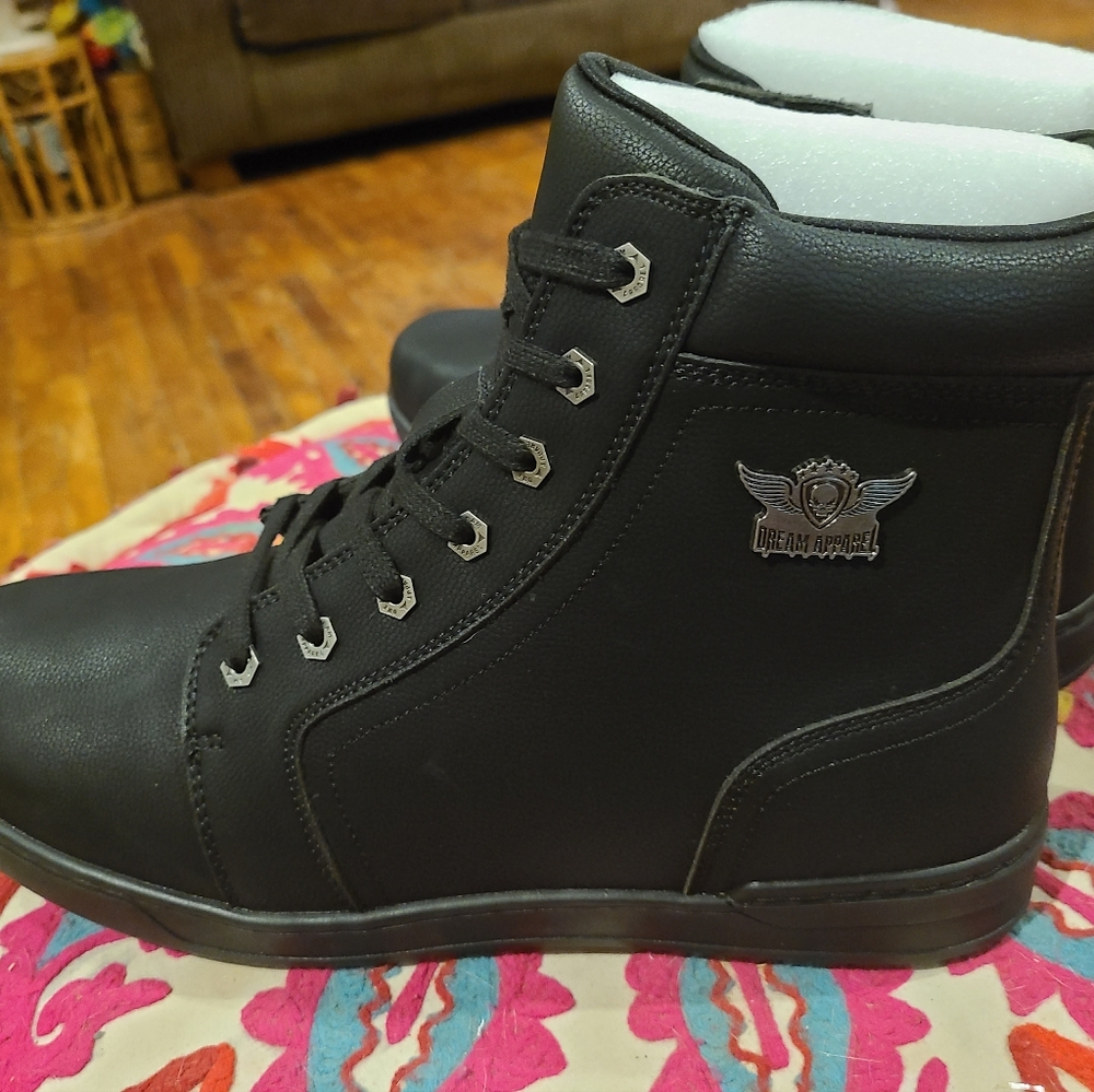 Men's black boots, high top, Dream Apparel size 12 (brand new)